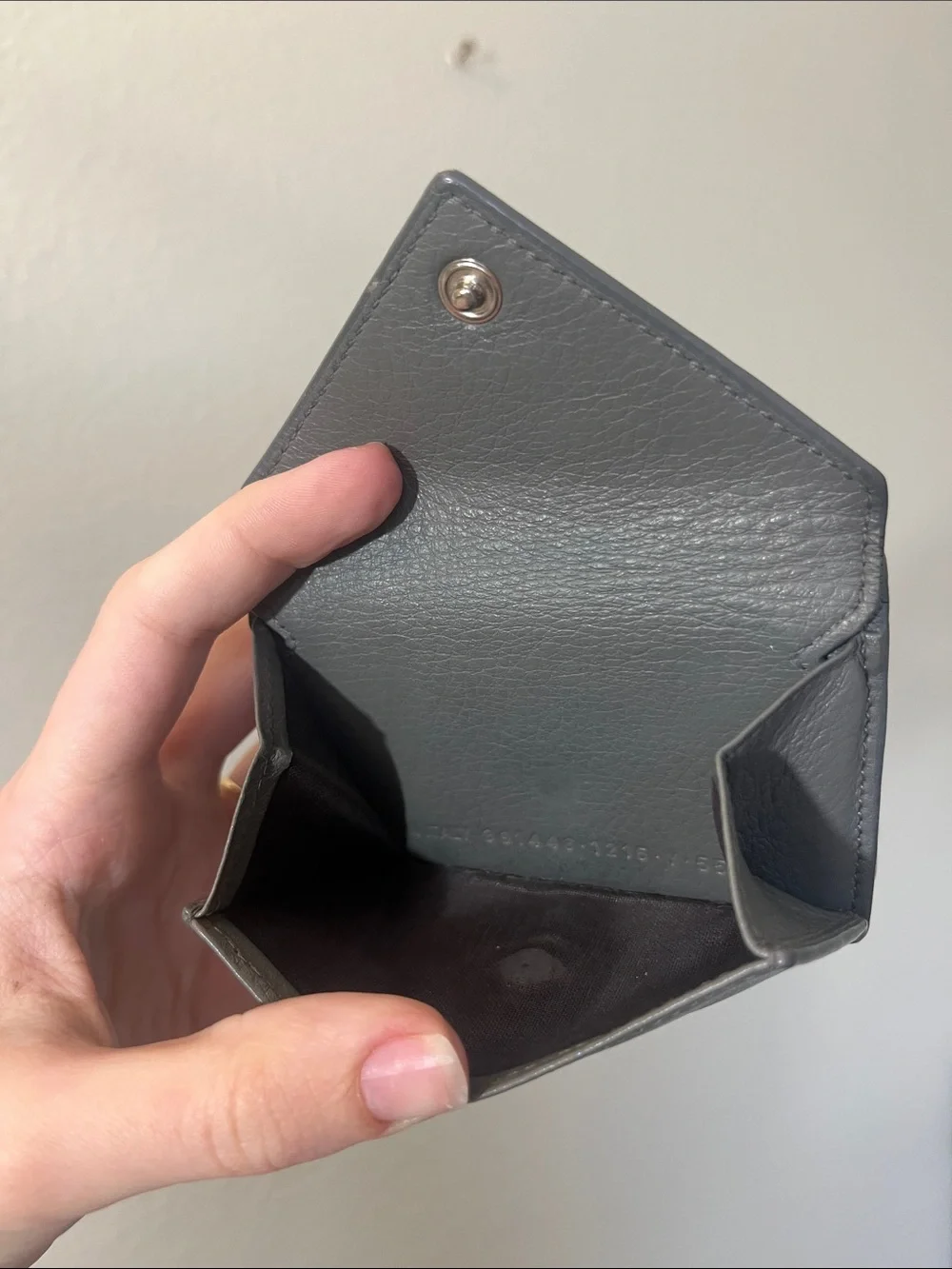 Balenciaga Dark Gray Envelope Leather Tri-Fold Wallet